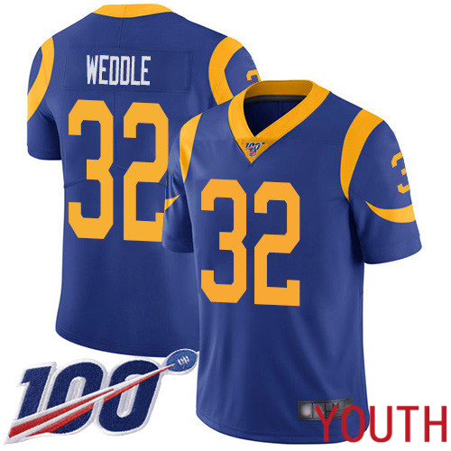 Los Angeles Rams Limited Royal Blue Youth Eric Weddle Alternate Jersey NFL Football 32 100th Season Vapor Untouchable